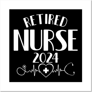 Retired Nurse 2024 Cute Nurse Retirement 2024 Posters and Art